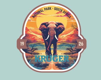 Kruger South Africa Sticker Travel Journal Sticker Cute Luggage National Park Explorer Laptop Sticker