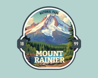 Mount Rainier Park Sticker Washington Outdoor Sticker National Park Explorer Laptop Sticker Hydroflask Water-Resistant Vinyl Sticker