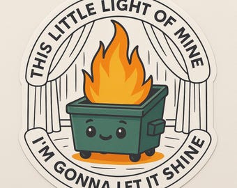 Dumpster Fire Booktrovert Sticker, resilient gift for women, Anxiety Sticker, Sarcastic Sticker, Funny Laptop Decal, Car Decals For Women