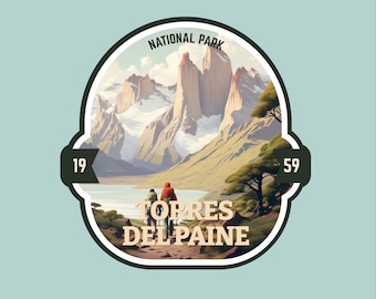 Torres Del Paine Sticker Hiker Gift National Park Explorer Laptop Sticker World National Park Series