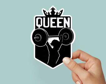 Queen Deadlift weight sticker, funny gym sticker, gym laptop decals, tumbler stickers, water bottle sticker, gym water bottle decal