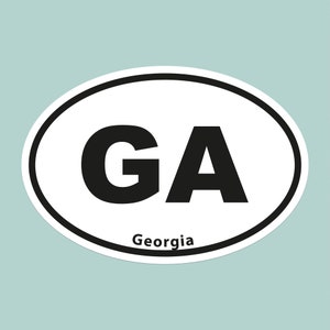 Georgia State Oval Bumper Sticker Laptop Water Bottle Vinyl America USA