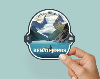 Kenai Fjords Park Sticker Alaska Outdoor Sticker National Park Explorer Laptop Sticker Hydroflask Water-Resistant Vinyl Sticker