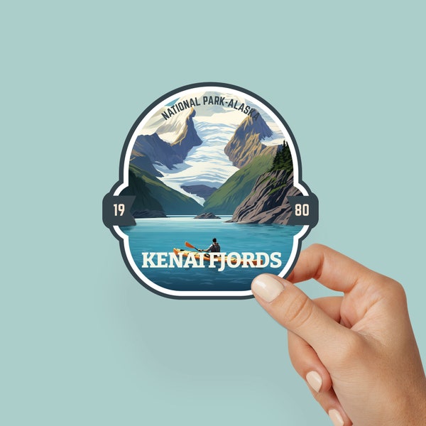 Kenai Fjords Park Sticker Alaska Outdoor Sticker National Park Explorer Laptop Sticker Hydroflask Water-Resistant Vinyl Sticker