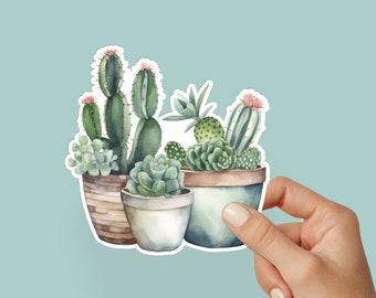 Watercolor Cactus Flower Sticker, Cactus Decal, Kindle Stickers - Custom E-reader Decals - Bookish Vinyl Skin - Cute Literary Gift