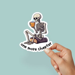 One More Chapter Bookish Reading Waterproof Vinyl Sticker, Book nerd sticker