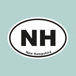 New Hampshire State Oval Bumper Sticker Laptop Water Bottle Vinyl America USA