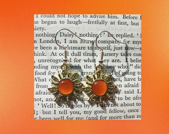 Sun Earrings | Golden sun earrings |  Celestial Sun Earrings | Summer Earrings | Orange Suns | Cute Earrings | Gifts | Earrings | Presents