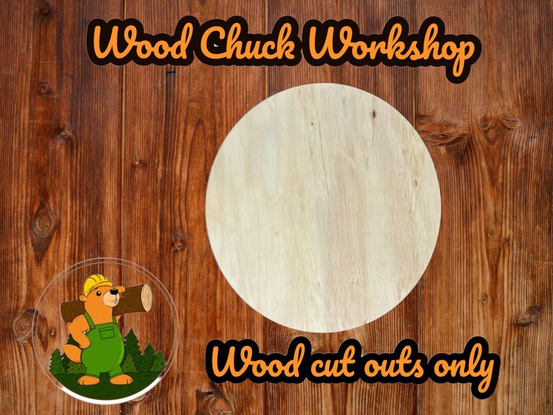 Round Door Hanger Wood Cut Out DIY Blank Etsy