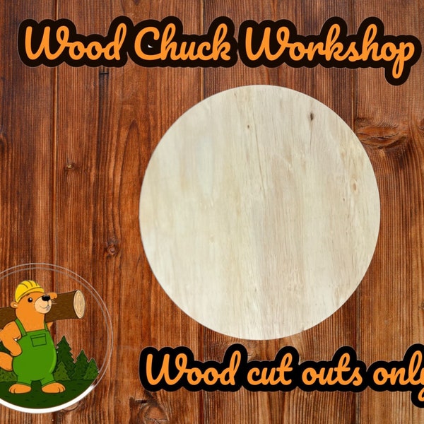 Round Door hanger Wood Cut out DIY blank