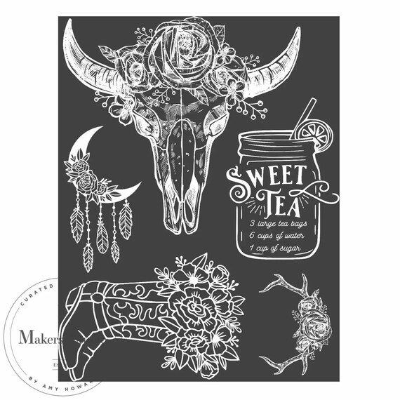 A Makers' Studio Mesh Adhesive Stencil - USA Map, 8.5x11 Inches, Reusable For Chalk Paste, Painting