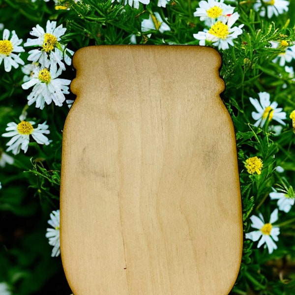 Mason Jar Wood Blank  Door hanger Wood Cut out DIY blank
