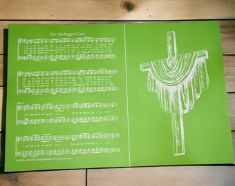 Stencil and / or Wood cut outs The Old Rugged Cross 12X18  reusable silk screen adhesive transfer