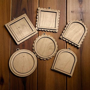 Set of blank multi layer ornaments great for Decopauge Christmas decor Wood Blank DIY kit #769