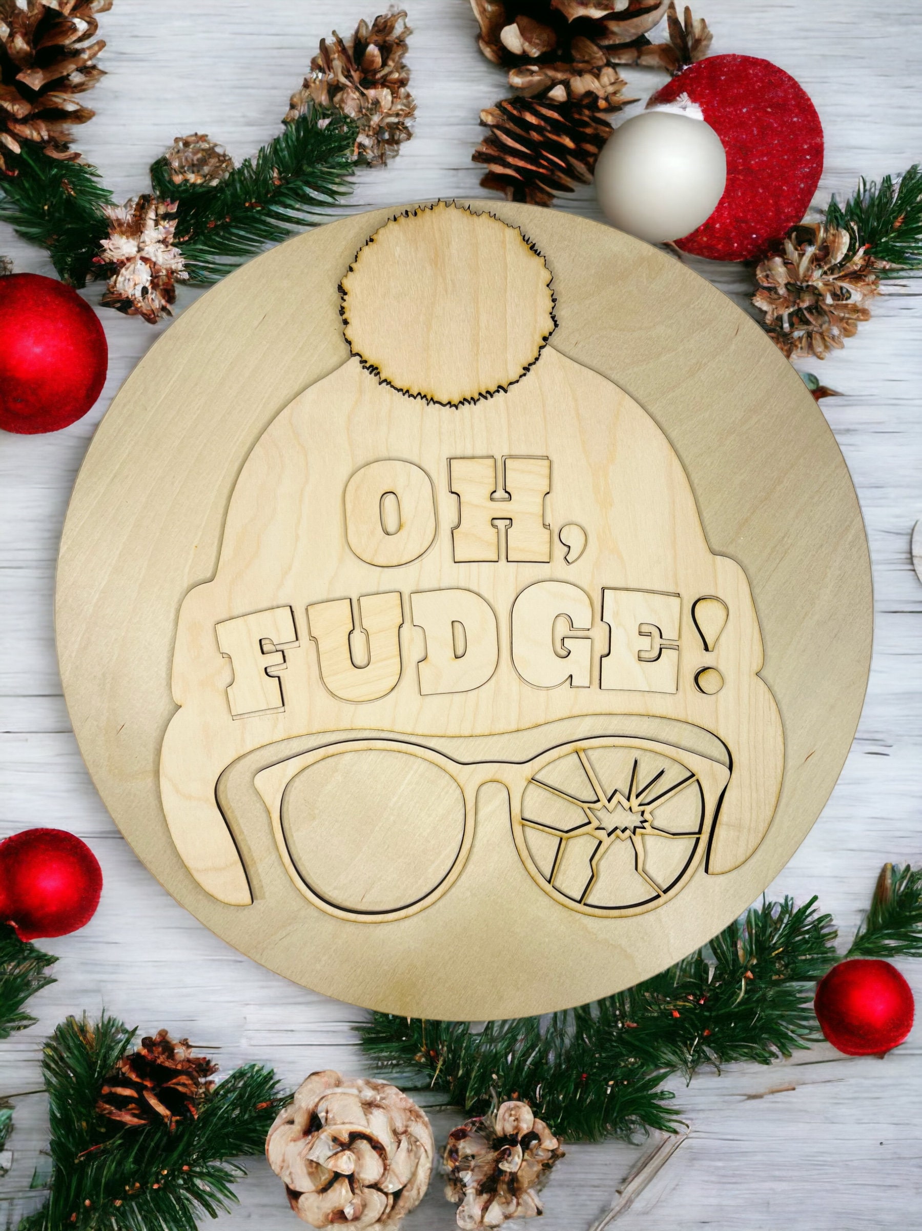OH FUDGE Ralphie 3 Sizes Round Door Hanger or Sign Blank DIY Kit a ...