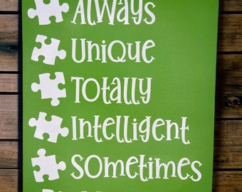 RETIRED - NEW - Autism 8.5"x11" reusable silk screen adhesive transfer / stencil