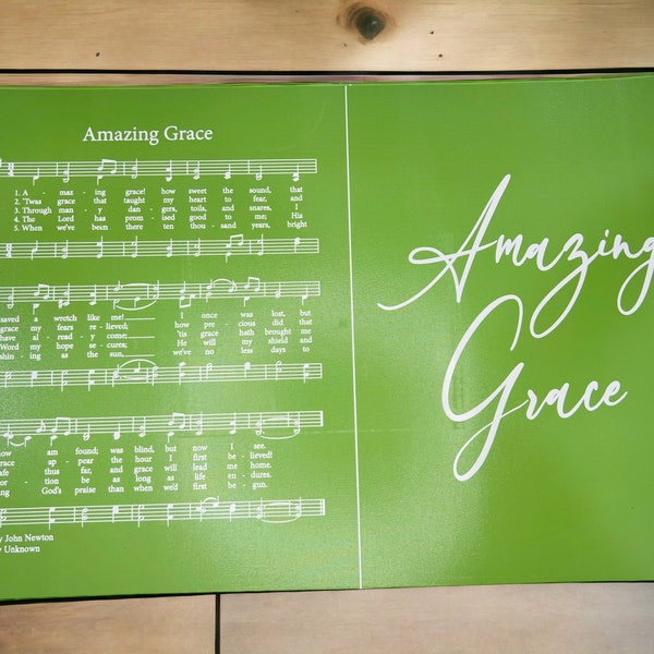 Stencil and / or Wood cut outs Amazing Grace 12X18  reusable silk screen adhesive transfer