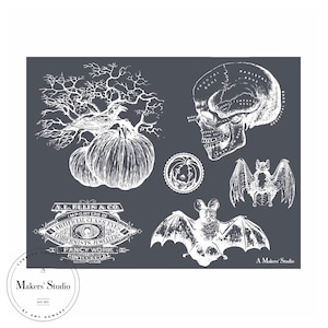 Dark Visions - Mesh Stencil 9x12 reusable adhesive transfer / stencil