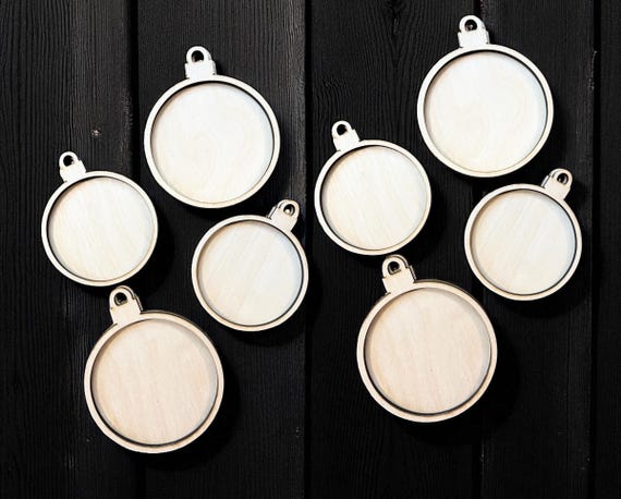 Set of 8 Christmas tree ornament DIY blanks Christmas decor Wood Blank DIY Kit #622