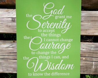 RETIRED - Serenity Prayer  8.5&quot;x11&quot; stencil or wood cut out option reusable silk screen adhesive transfer / stencil