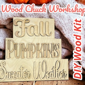 Fall Thanksgiving Word Stack PUMPKINS blank DIY KIT