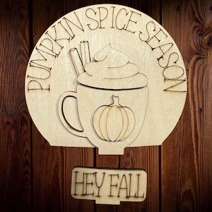 Pumpkin Season Fall insert for snowglobe or gumball machine DIY wood blank kit #619