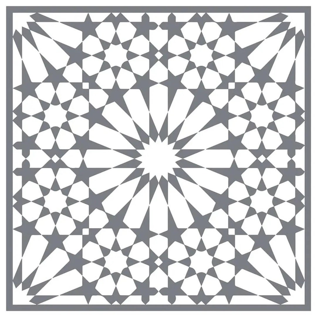 Floor Tile Moroccan Alhambra Mesh Stencil 12x12 Reusable Adhesive