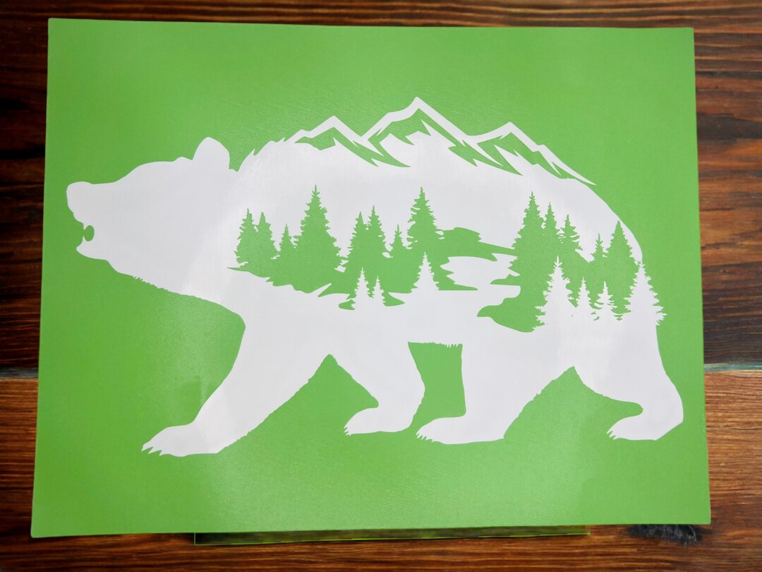 Stencil and / or Wood Cut Outs Bear Wildlife Adventure 8.5 X 11