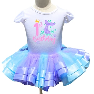 Mermaid Birthday Tutu Outfit, 1st Birthday Mermaid outfit,