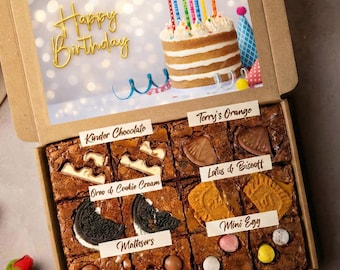 Luxury Chocolate Brownies  | Birthday & Thank You Hamper | Letterbox  Brownies Gift | Thinking of You Gift | Hug in a Box | Easter Gifts