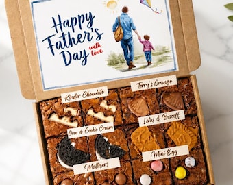 Luxury Chocolate Brownies  | Birthday & Thank You Hamper | Letterbox  Brownies Gift | Thinking of You Gift | Hug in a Box | Fathers Day Gift