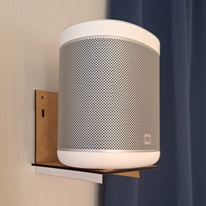 Customizable wall mount for different speaker models (e.g. Xiaomi, HomePod etc.) SVG, AI and DXF file for laser cutter