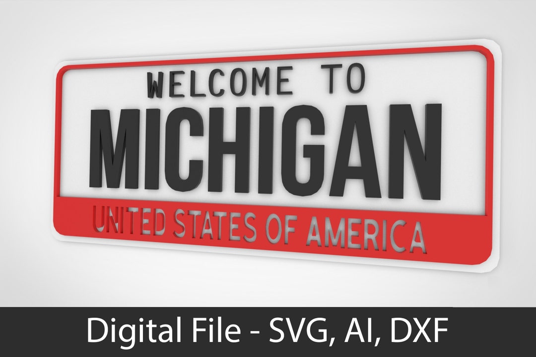 Sign Michigan Michigan USA Decoration Wall Sign Laser Cut Wall