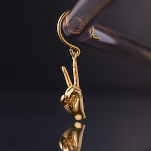 Orecchini Segno di Pace, Argento 925, Collana Segno V, Gioielli a Segno di Mano, Regali Fatti a Mano, Gioielli Festival, Regali per Amici
