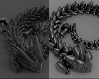 Two Articulated Dragon 008 and 020 - STL Files - Virtual Product