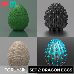 Kit de huevos de dragón para impresión 3D 2 – Archivos STL (Producto virtual)