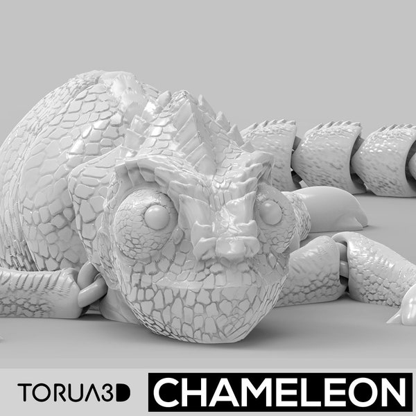 Chameleon for 3D printing - STL file | 3d print file | stl files | stl file 3d printing | articulated dragon stl | articulated stl