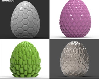 Drachen Eier Set 3 STL Dateien für den 3D Druck Virtuelles Produkt