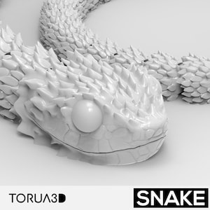 Digital products - Articulated snake for 3D printing - STL file | 3d print file | stl files | stl file 3d printing - articulated stl