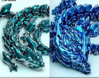 Crystallized Articulated Dragon STL File Set (3D Print)
