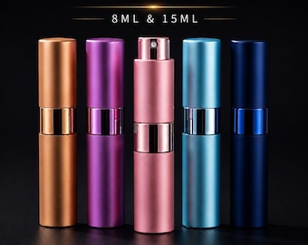 Travel Perfume Atomizer 8ml & 15ml | Refillable Perfume Bottle | Leak Proof Mini Fragrance Spray | Portable Pocket Perfume Container