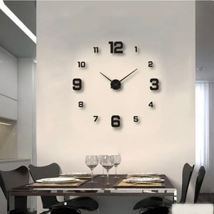 Creative Frameless DIY Wall Clock Wall Decal Home Silent Clock Living Room Office Wall Decoration