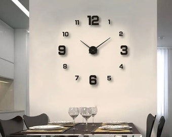 Creative Frameless DIY Wall Clock Wall Decal Home Silent Clock Living Room Office Wall Decoration