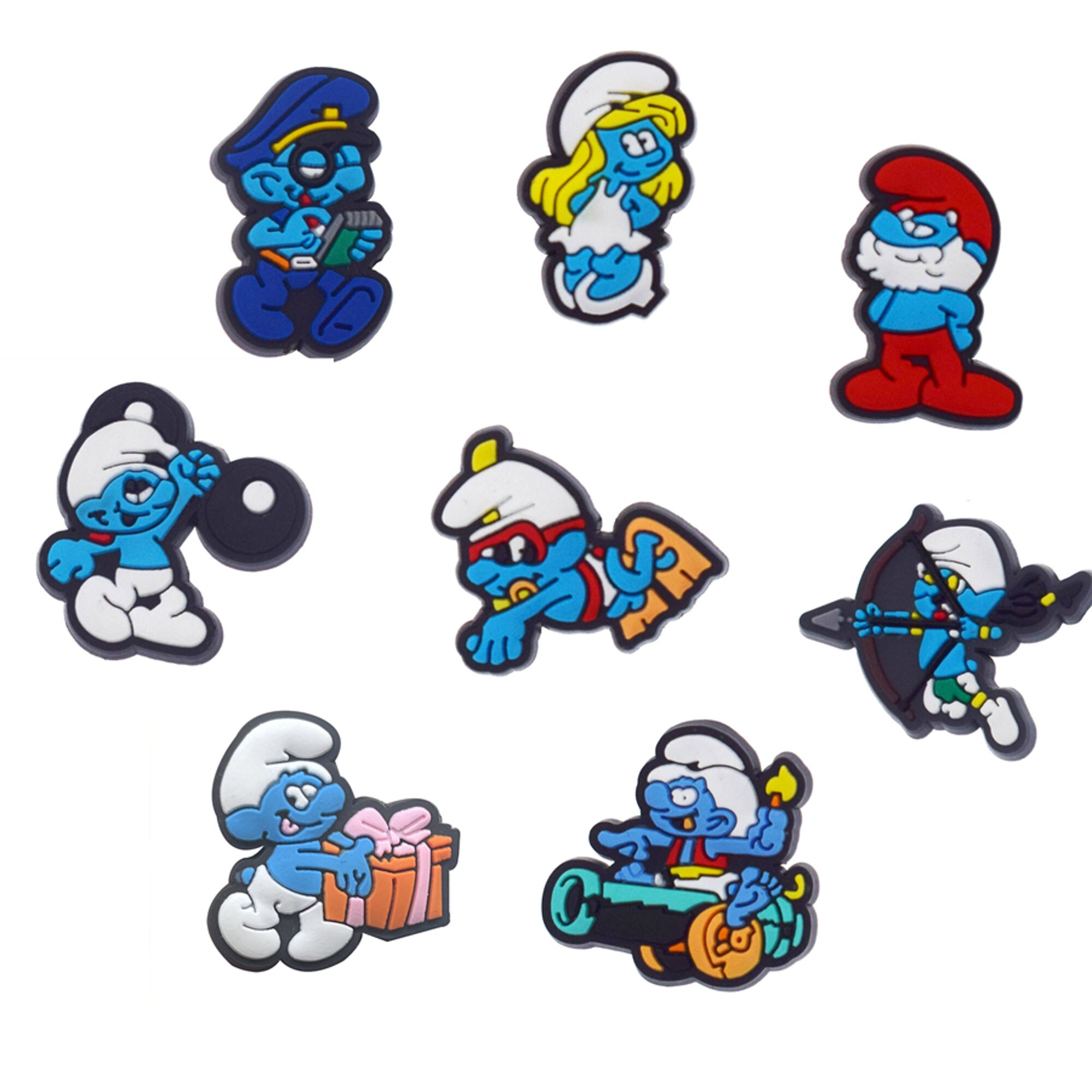 8 Pcs Smurfs Cartoon Croc Charms Cartoon Shoe Charms Etsy