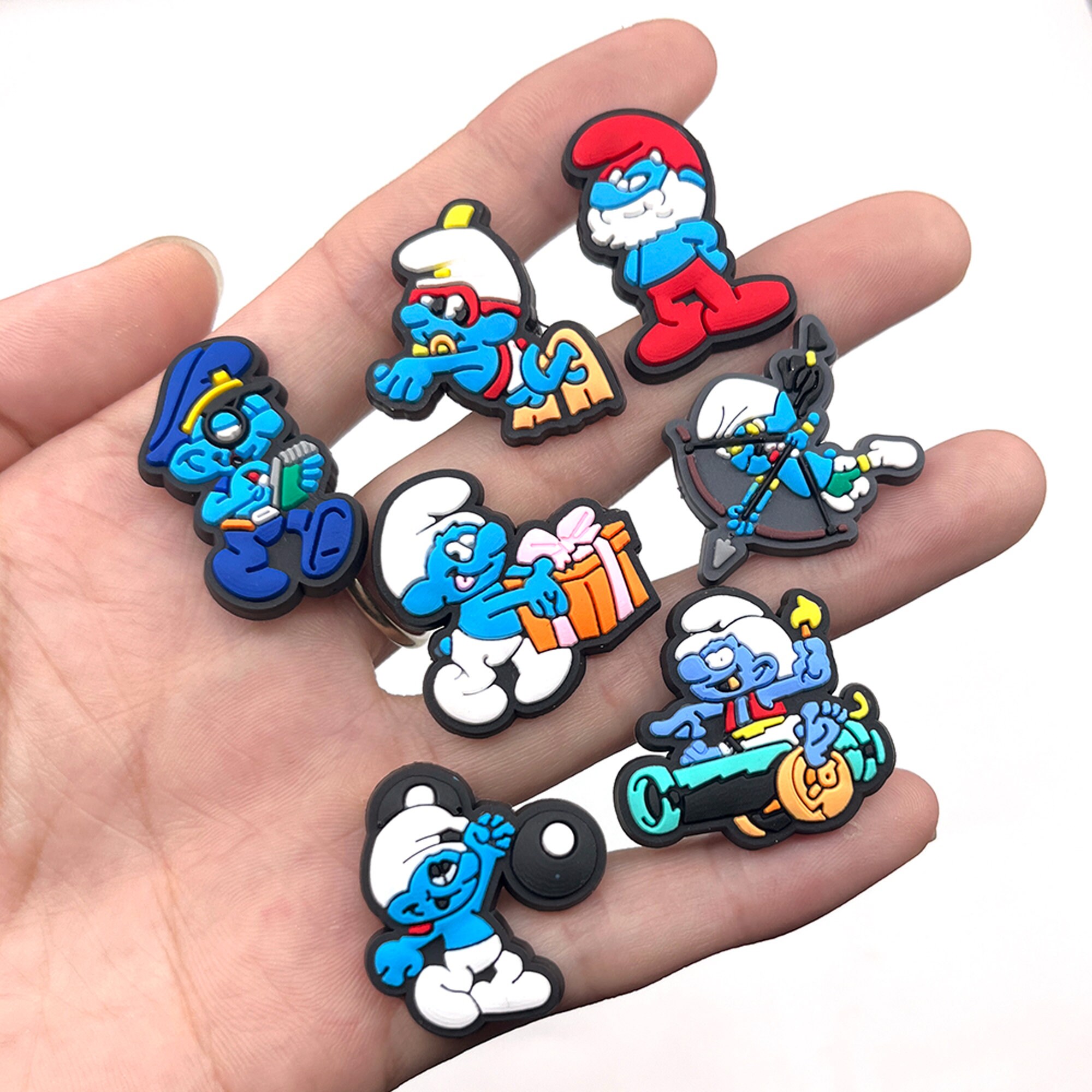 8 Pcs Smurfs Cartoon Croc Charms Cartoon Shoe Charms Etsy