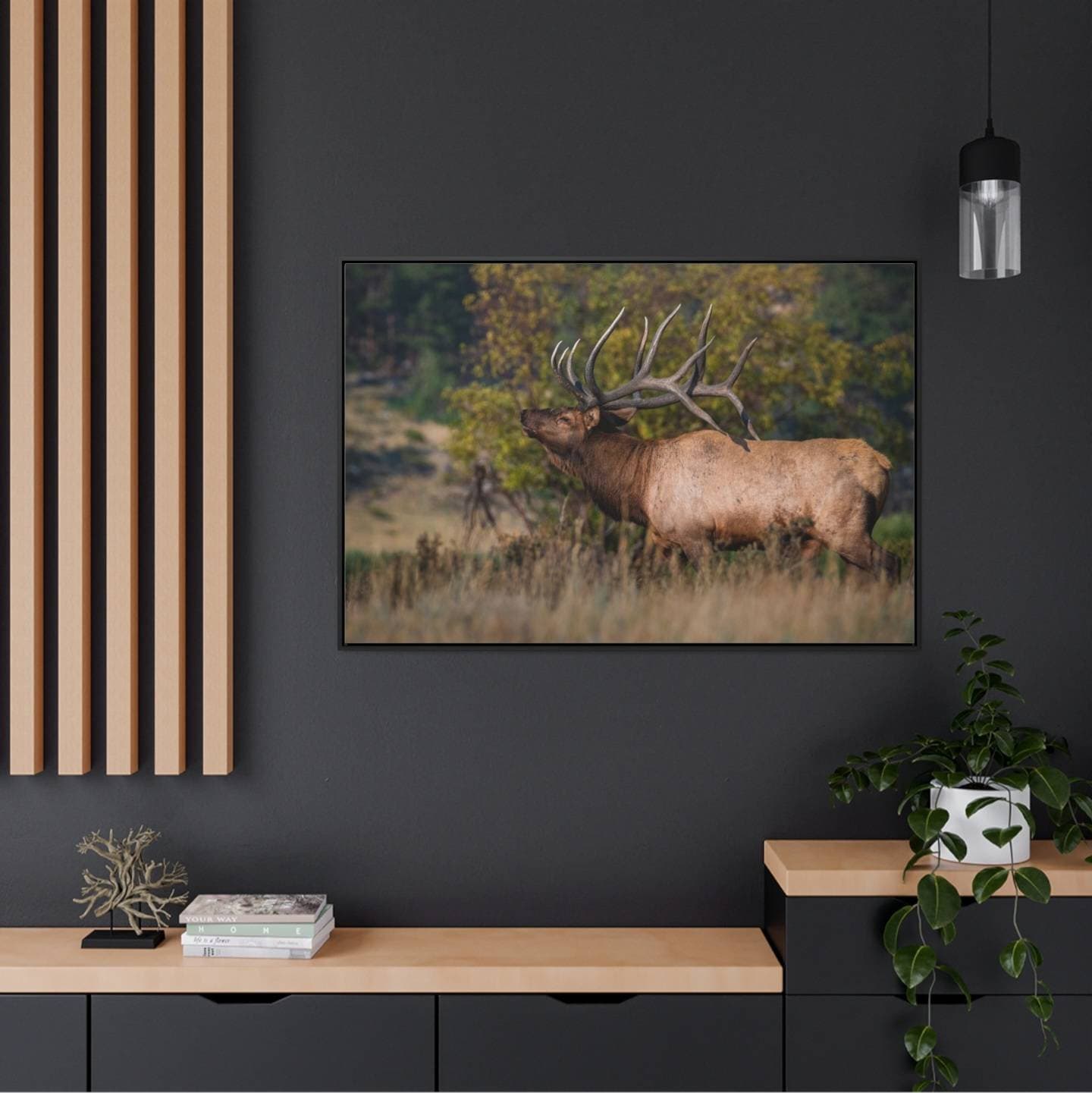 Big Bull Elk Gallery Canvas Wrap Framed Elk Rut Bull Elk Photo Elk Art