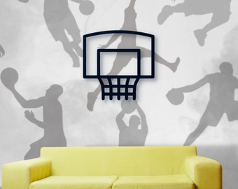 Basketball Hoop, Metal Wall Art, Minimalist