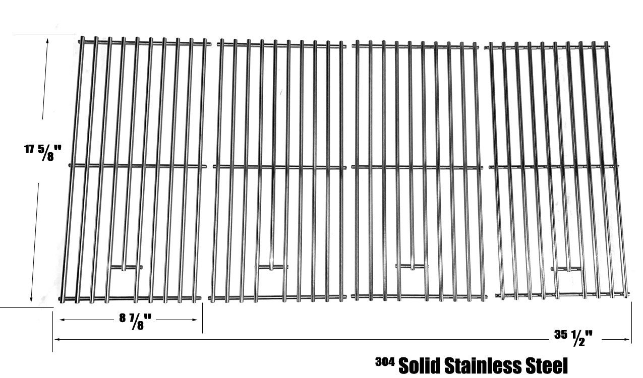 Replacement 304 Solid Stainless Steel Cooking Grates for Smoke Canyon