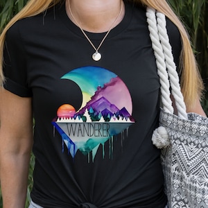 Wanderer Unisex t-shirt, Wanderlust Shirt, Plus Size T-Shirt, Adventure Awaits, Hiking T-Shirt, Boho Shirt