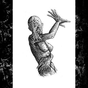 Könnte beinhalten: Schwarz-Weiß-Illustration einer Figur mit texturierter, aderiger Erscheinung, die einen Arm mit länglichen Fingern hebt. Das Kunstwerk ist detailliert und konzentriert sich auf die Form der Figur und die komplizierten Texturen der Haut.